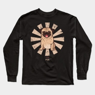 Pug Retro Japanese Long Sleeve T-Shirt